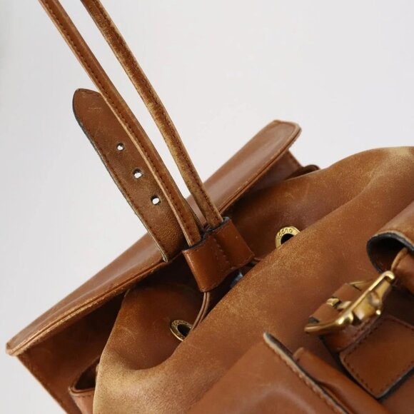 GUCCI Bamboo Backpack Leather Brown Gold 003 1998 0016 Auth 153308 main image 7
